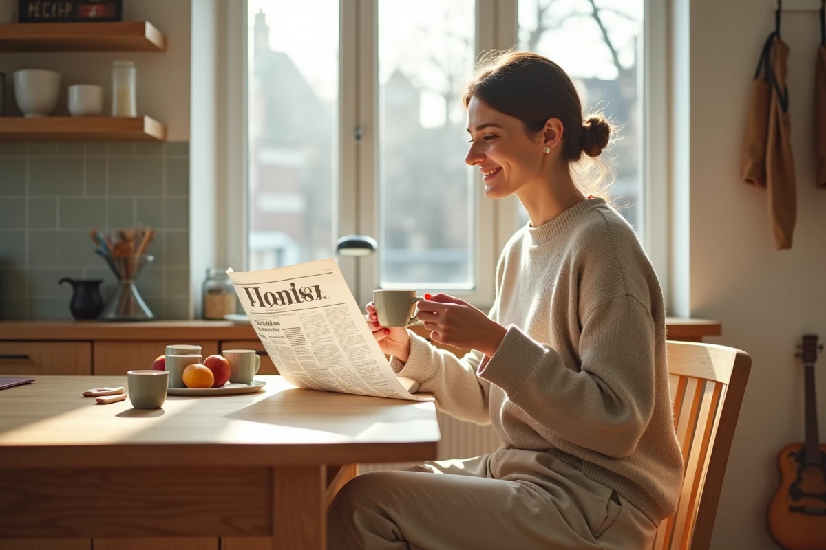 Femme profitant d'une matinée libre en semaine grâce aux jours de repos décalés du travail en 5x8