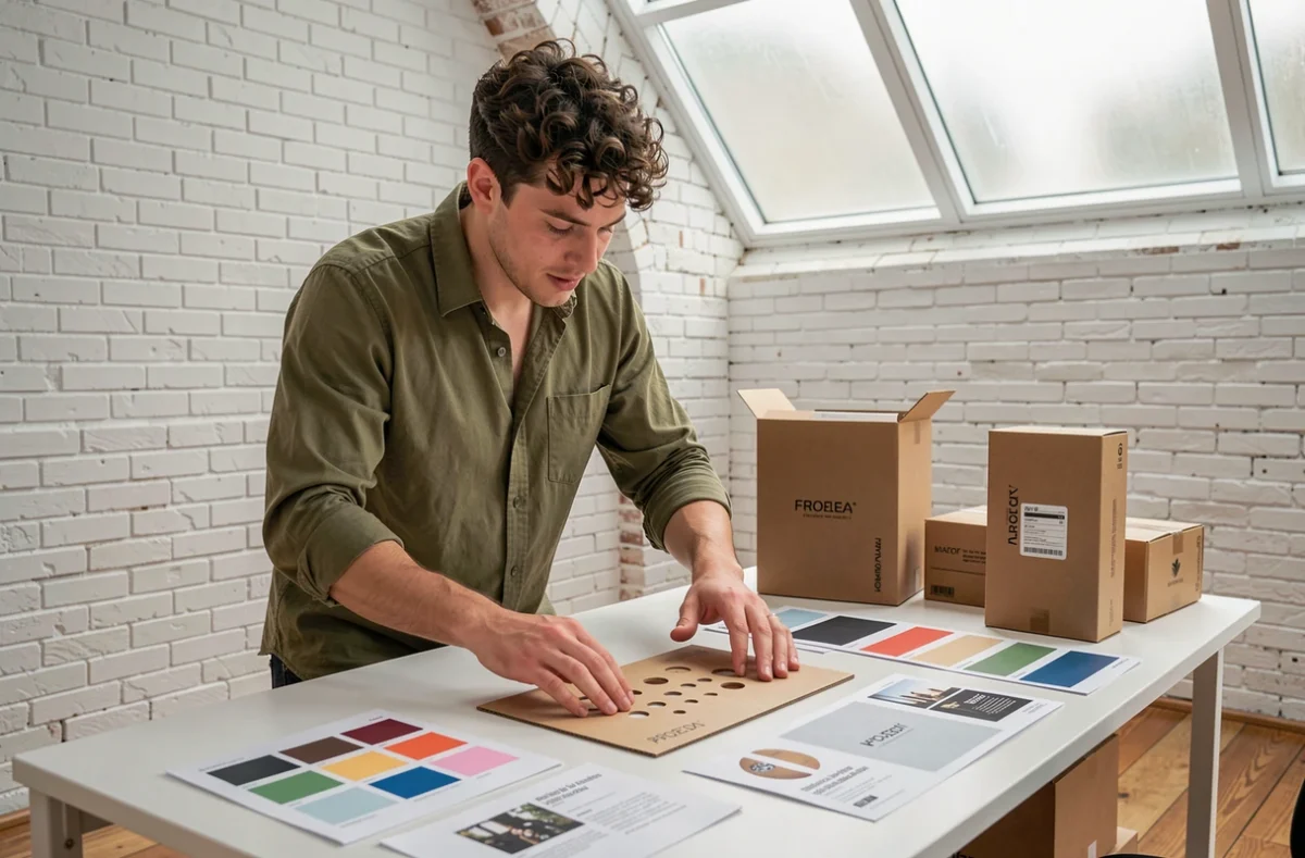 Créateur de contenu de l'agence Slush à Nice réalisant un shooting de branding produit dans un studio de production créative